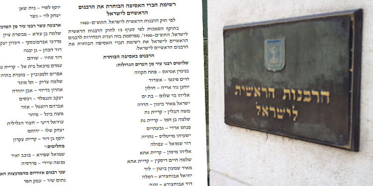 פורסמה ב’רשומות’ רשימת הגוף הבוחר לרבנים הראשיים