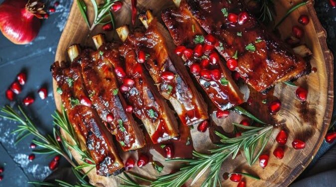 מתכון של צלעות טלה עם רימונים, תאנים ושמן זית