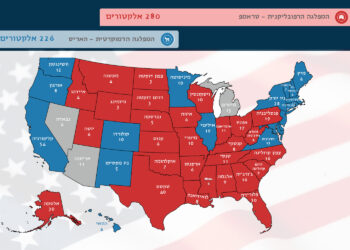 זו מפת האלקטורים שחולקה נכון לעכשיו בארה”ב