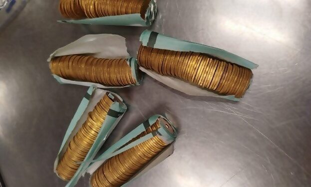 שב מדובאי וניסה להבריח 2 ק”ג מטבעות זהב