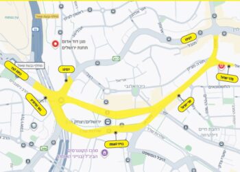 זו מפת ההתכנסות של עצרת הרבבות בכניסה לירושלים